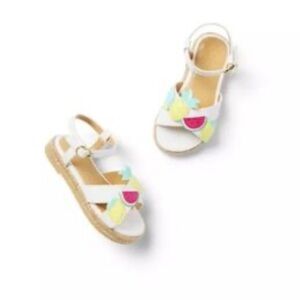 Janie and Jack Pineapple Watermelon Cross Strap Sandals Size 5